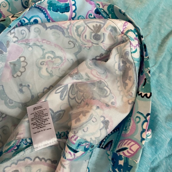 2PC Talbots Skirt & Top Lilac Purple Blue Aqua Paisley Floral size 14W - Picture 6 of 13